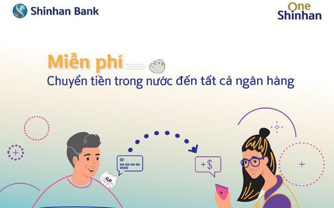 Ngân hàng Shinhan miễn phí chuyển tiền trong nước