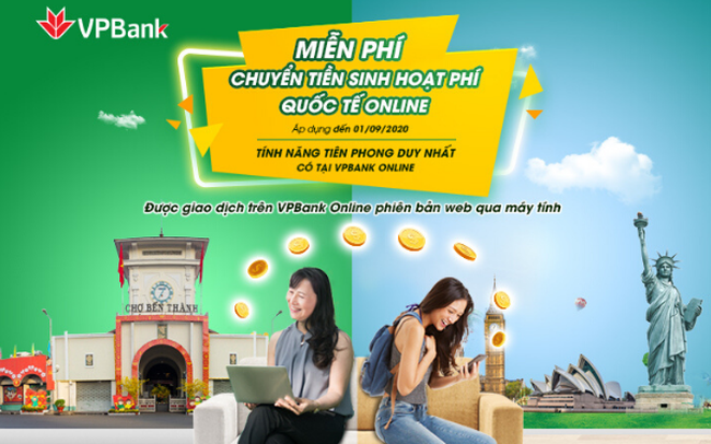 Miễn phí chuyển tiền sinh hoạt quốc tế cho du học sinh trên ứng dụng VPBank Online