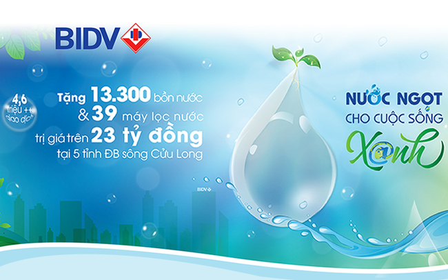 BIDV trao tặng 13.300 bồn chứa nước và 39 máy lọc nước ủng hộ đồng bào tại 5 tỉnh khu vực Đồng bằng sông Cửu Long