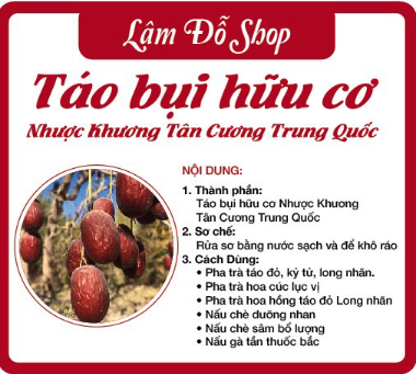 Lâm Đỗ Shop – Chuyên Cung Cấp Táo đỏ Bụi Hữu Cơ Nhược Khương Tân Cương Uy Tín Chất Lượng